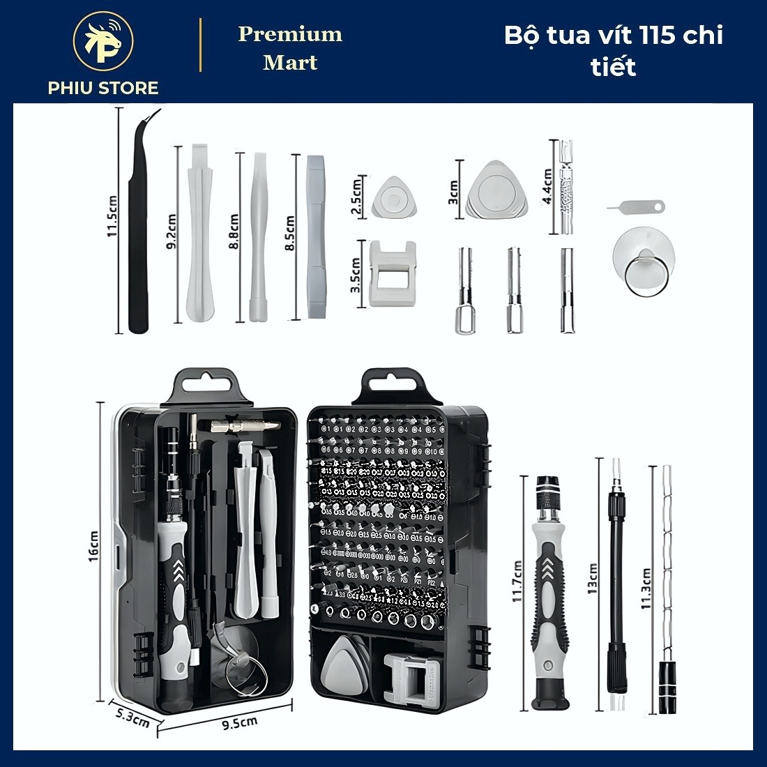 Bộ Tua Vít Mini - Bộ Tua Vít 115 Chi Tiết, Hộp Tua Vít Sửa Điện Thoại - PHIU STORE