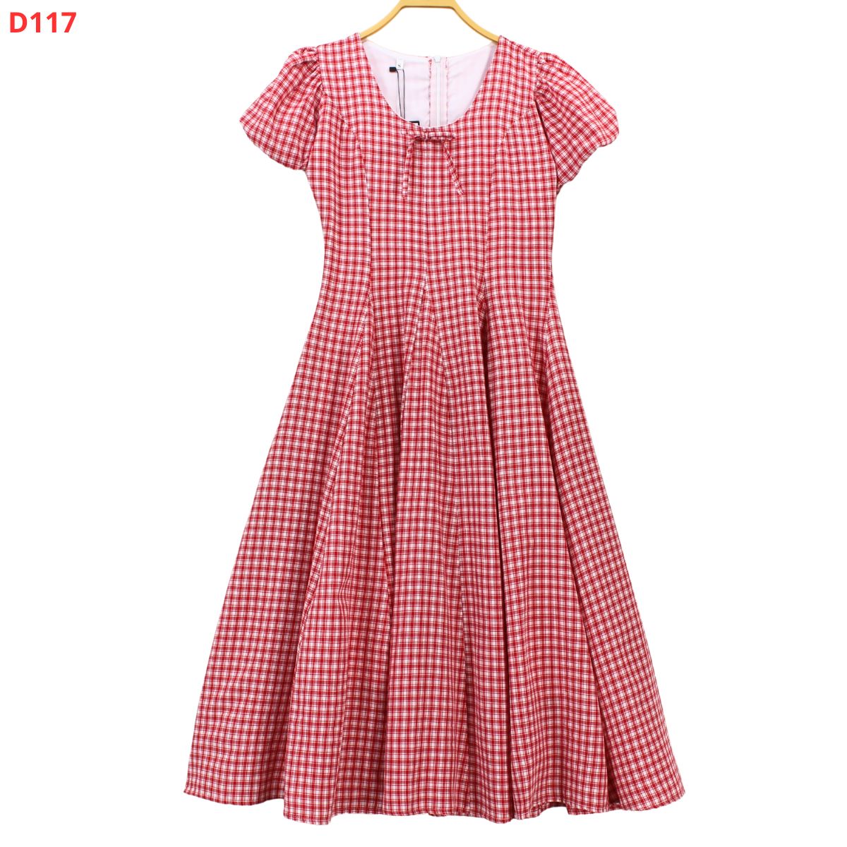 D117 - Đầm midi caro đỏ_thumbnail_4