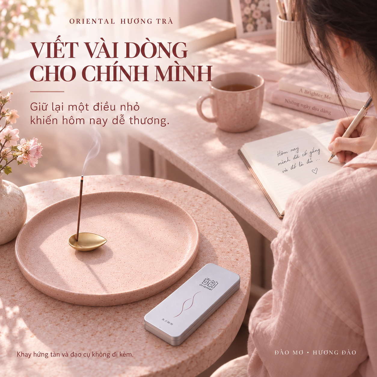 Đào Mơ - Nhang thơm không tăm Oriental hương Đào, 30 que, tặng đế cắm_thumbnail_7