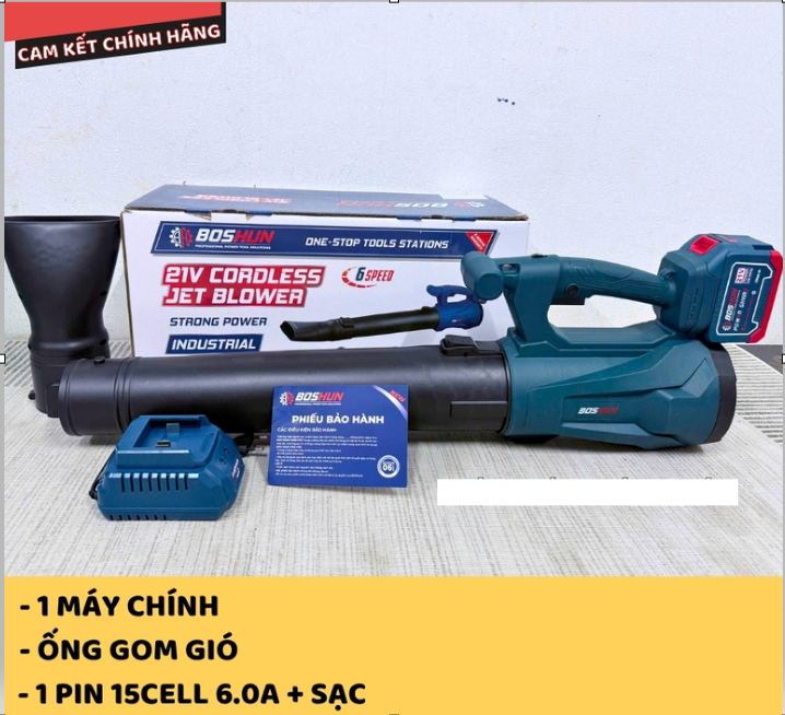 Máy thổi bụi, thổi lá dùng pin Boshun BS-RB680 - Công suất lớn 850W, chỉnh 6 cấp tốc độ, 12 cánh quạt_thumbnail_7