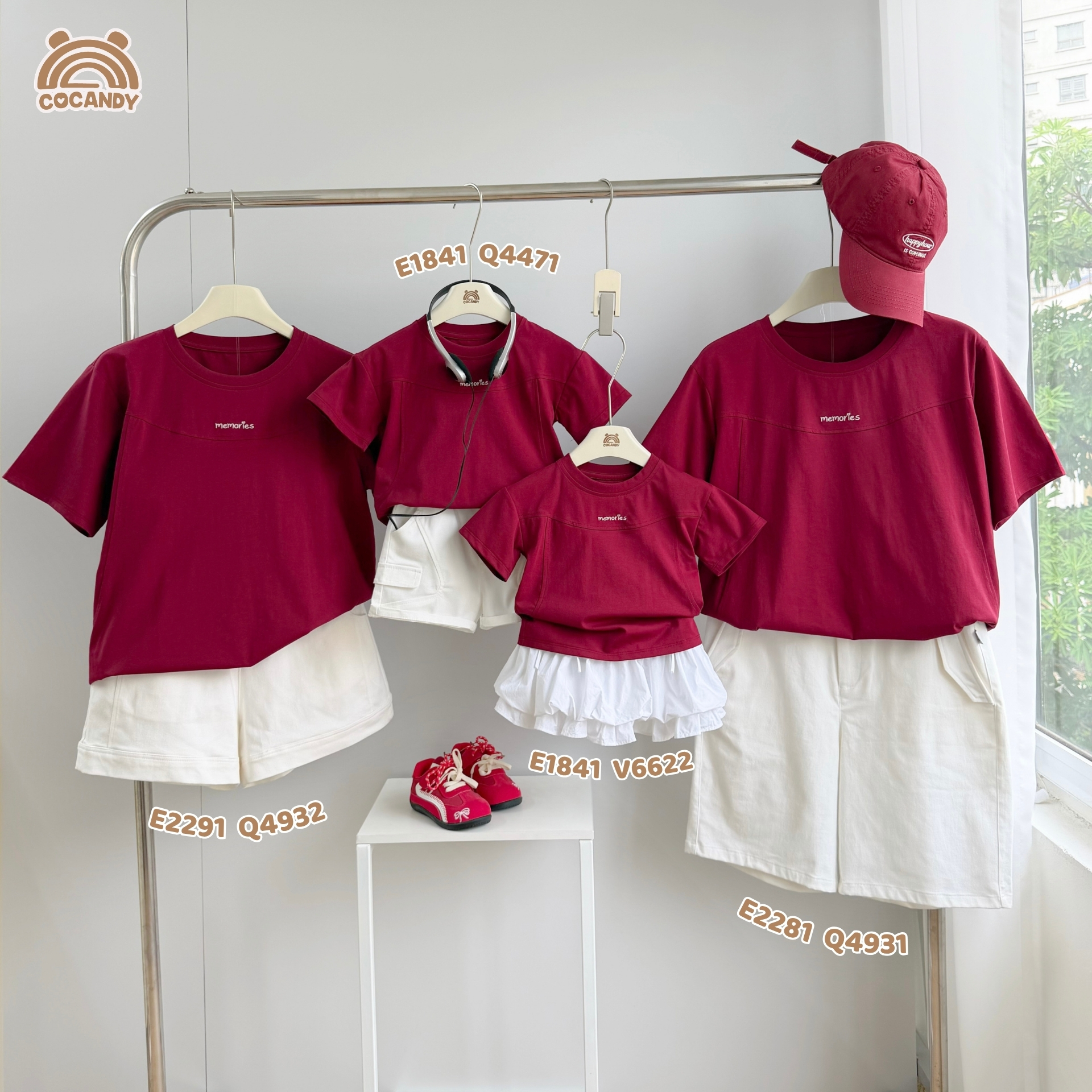 Áo cộc cotton ĐỎ thêu logo COCANDY_thumbnail_1