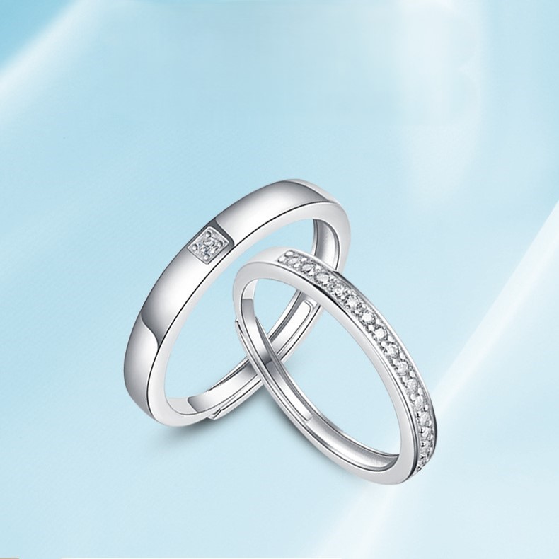 Nhẫn Đôi Song Hành Đính Kim Cương Moissanite Bạc S925 NHC022 Nhẫn Nam_thumbnail_4