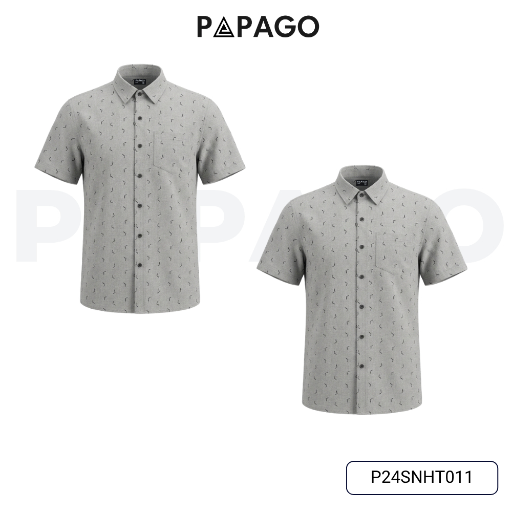Combo 2 Áo Sơ Mi Nam Trung Niên PAPAGO Vải Xô Đũi Họa Tiết, Thấm Hút Mồ Hôi, Thoáng Khí - CB2SNHT011_thumbnail_3