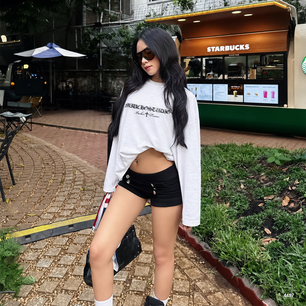 Áo thun tay dài boxy Miucho cotton xược Hàn Quốc mềm mịn 4487_thumbnail_4