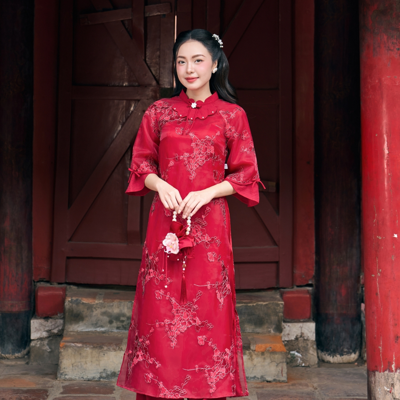 Bộ áo dài ĐỎ Chu Tước NỮ_thumbnail_1