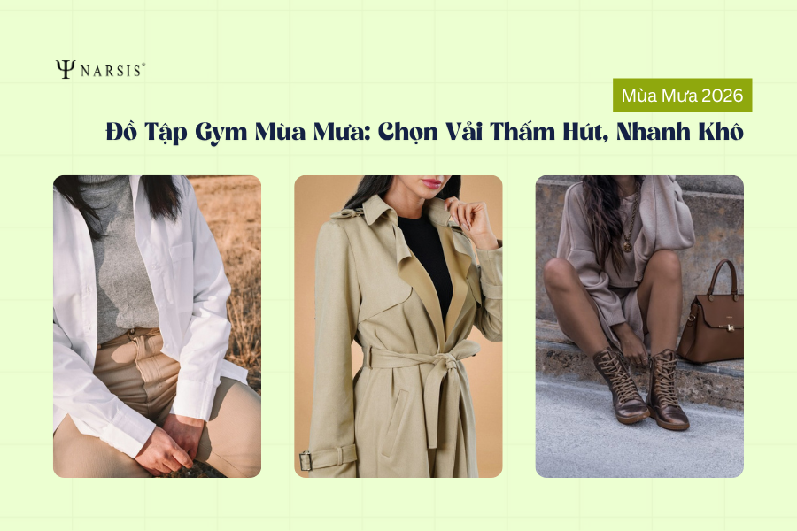 Đồ Tập Gym Mùa Mưa 2026: Bí Quyết Chọn Vải Thấm Hút, Nhanh Khô