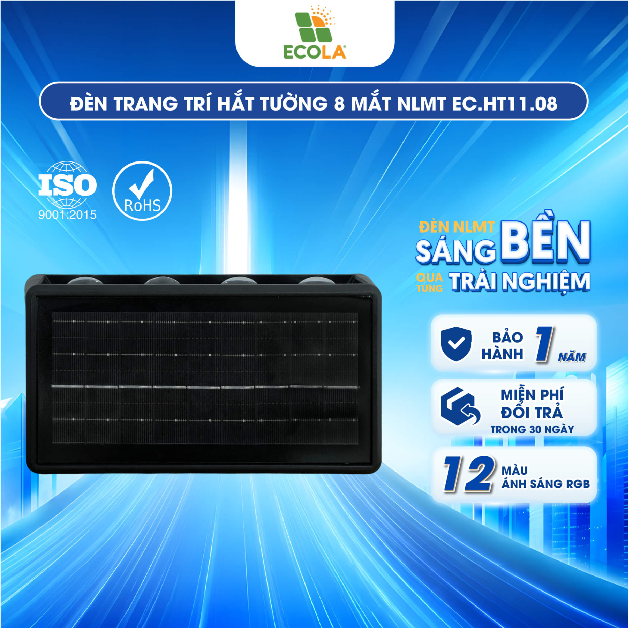 Đèn trang trí hắt tường năng lượng mặt trời ECOLA HT11_thumbnail_7
