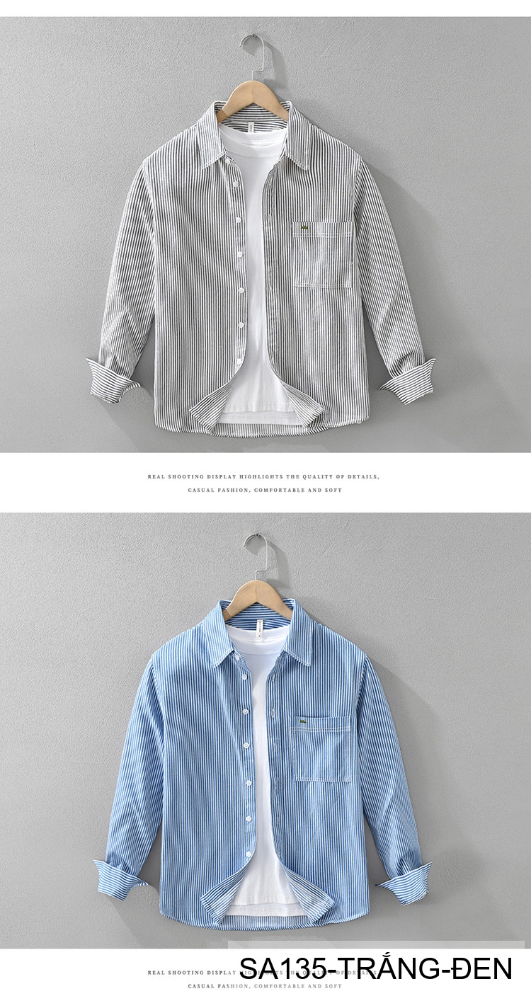 SA135 - Áo Sơ Mi Nam Dài Tay Phong Cách Nhật Bản Chất Cotton Thoáng Mát_thumbnail_2