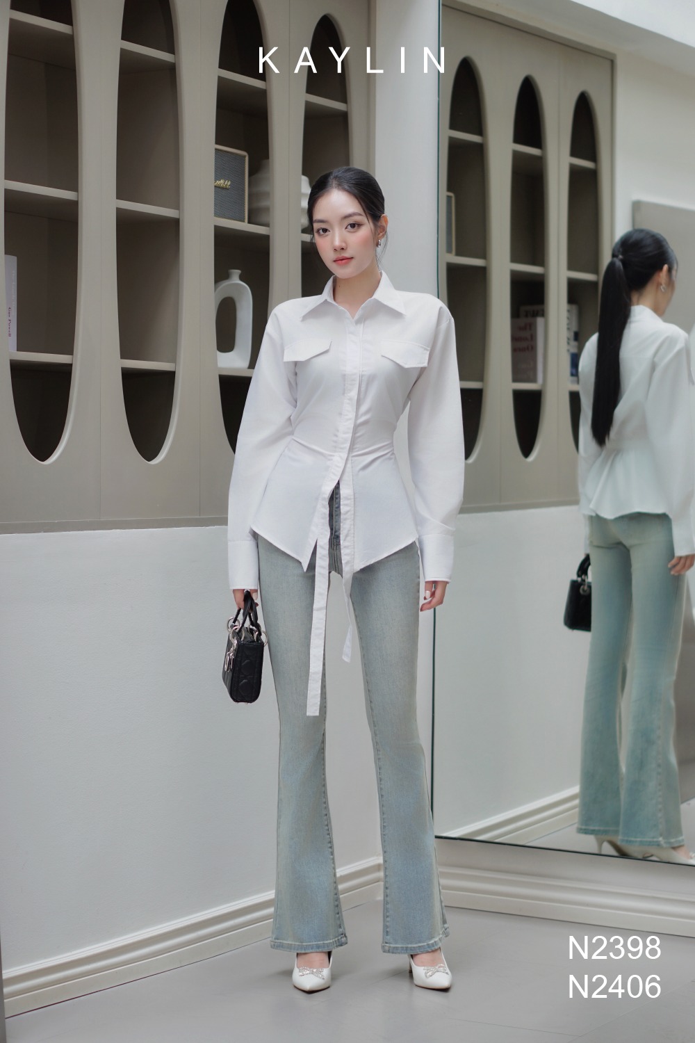 Quần Jean Loe KAYLIN Túi Đắp