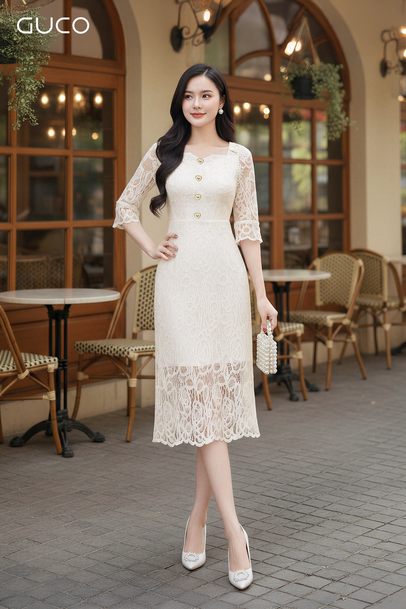 ĐẦM BODY DỰ TIỆC REN HOA TAY LỠ - KEM_thumbnail_1