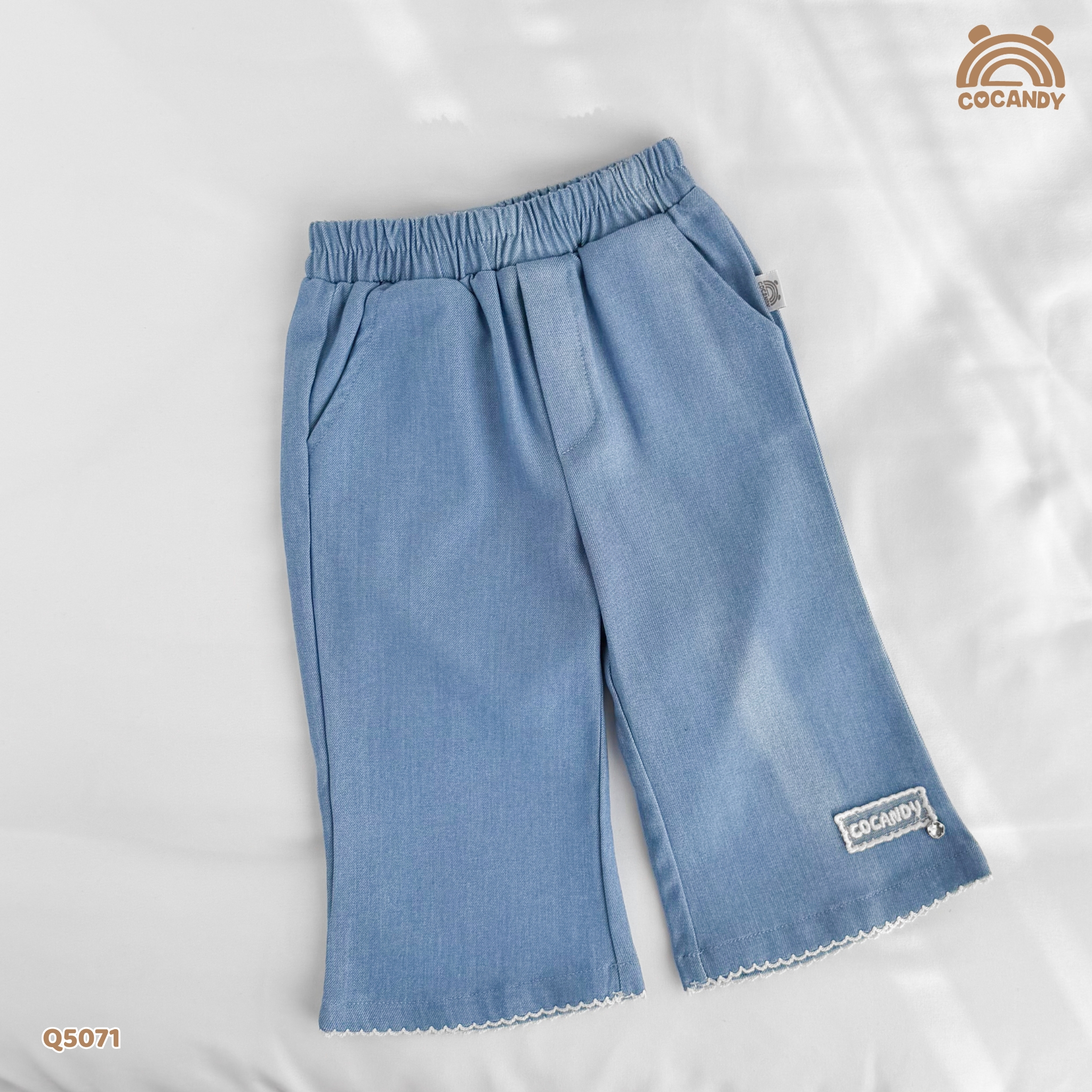 Quần dài XANH jeans ống loe đính tag_thumbnail_2