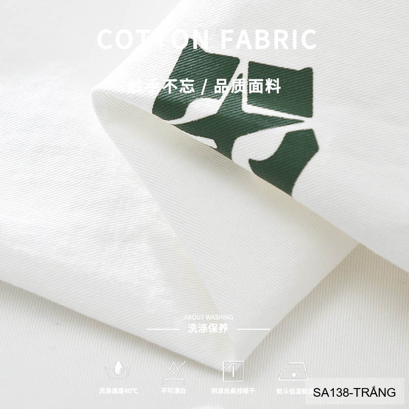 SA138 - Áo sơ mi nam dài tay in họa tiết thời trang, chất cotton 100%, form rộng nhẹ nhàng, màu trắng và xanh lá_thumbnail_2