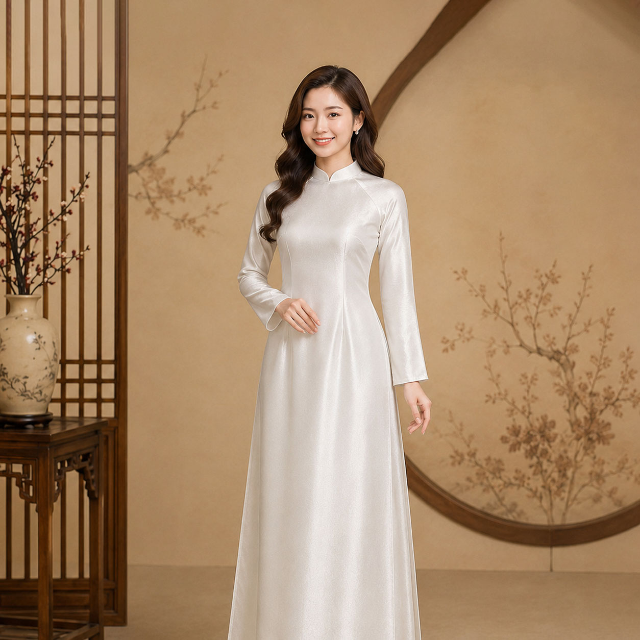 Áo Dài Truyền Thống Nữ Tằm Ánh Cao Cấp Nhiều Màu  TT26-01_thumbnail_15