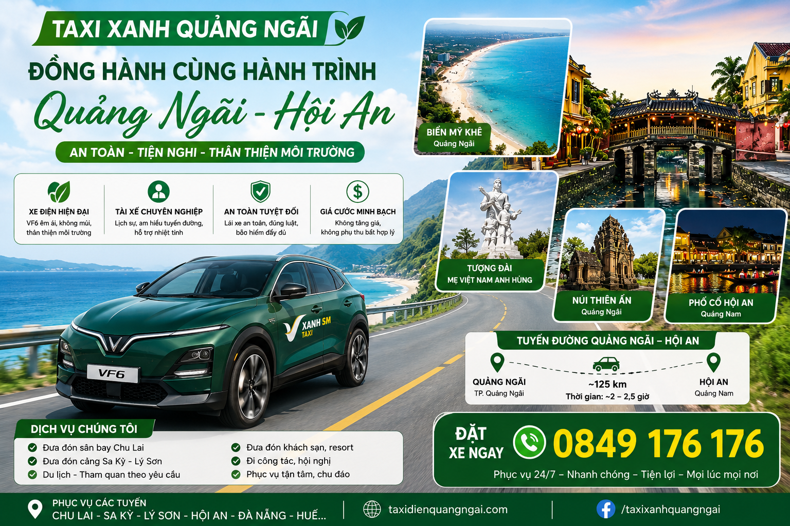 Taxi Xanh Quảng Ngãi Đồng Hành Du Lịch Quảng Ngãi - Hội An