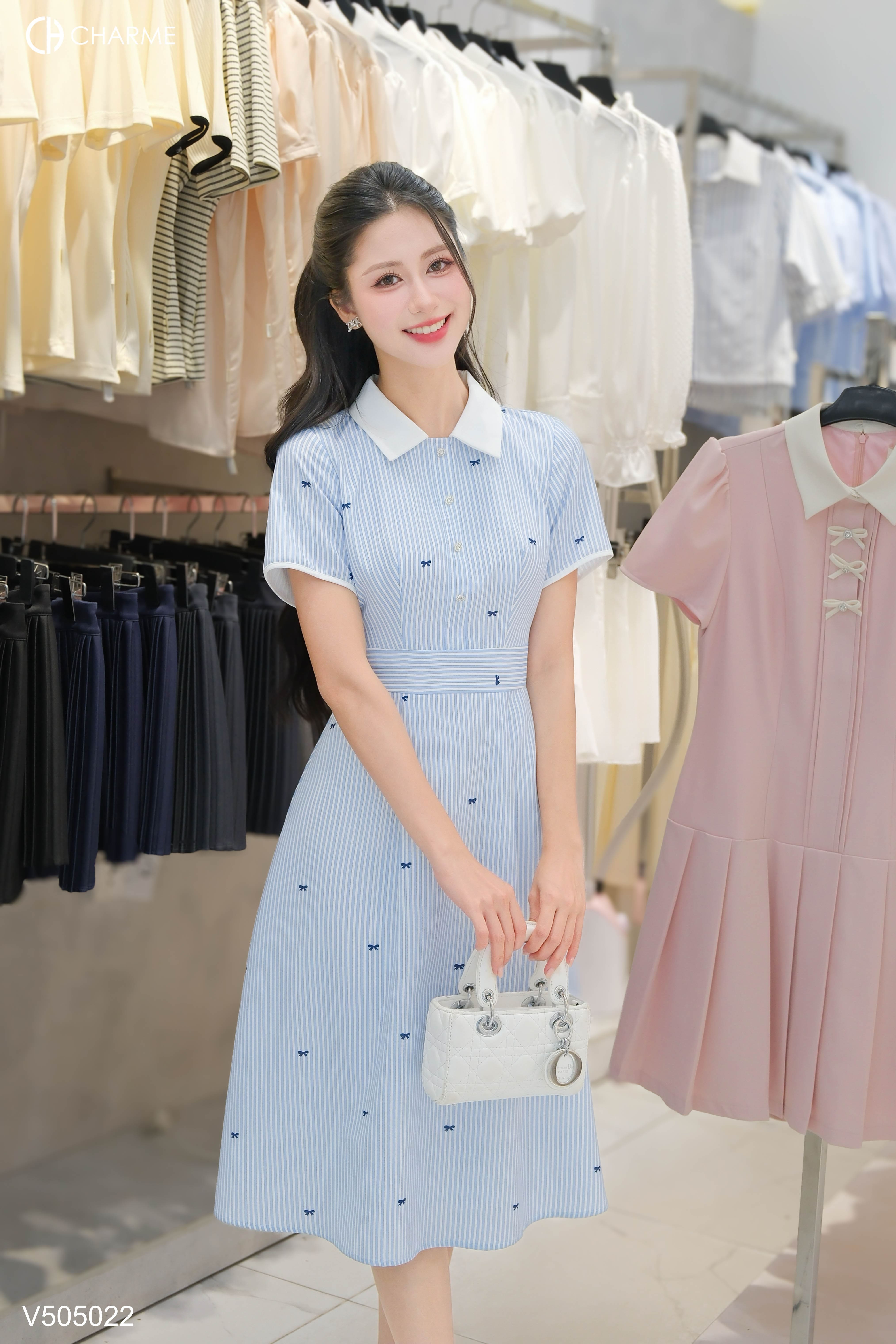 Váy sơ mi cố phối dáng dài 505022