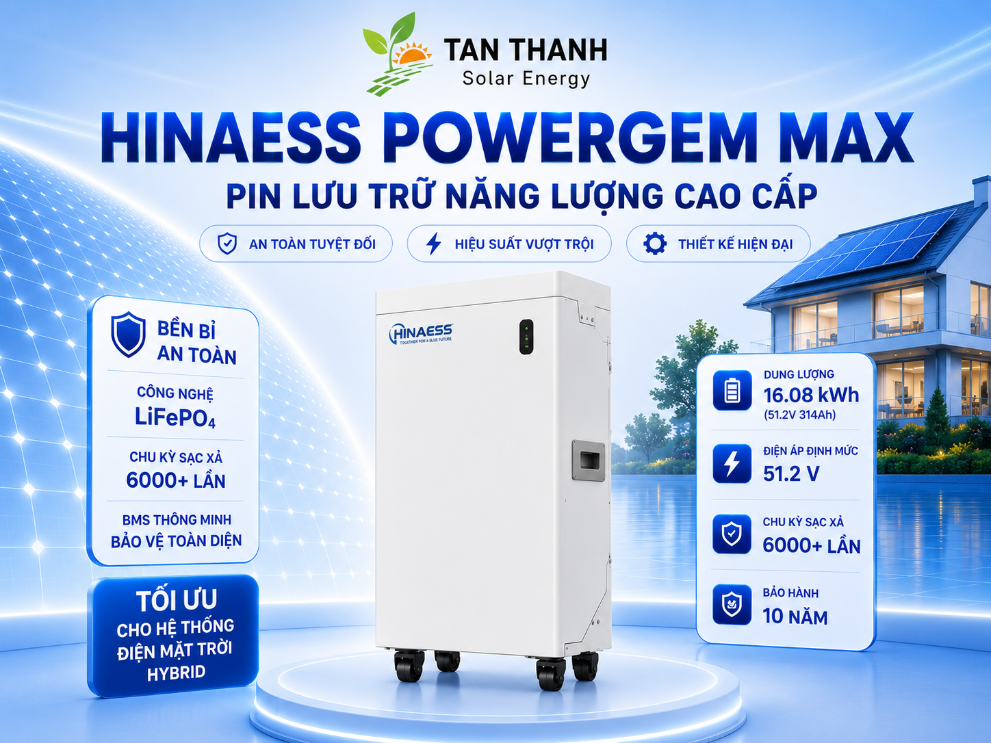 Pin Lưu Trữ Điện HInaESS PowerGem Max 16kWh