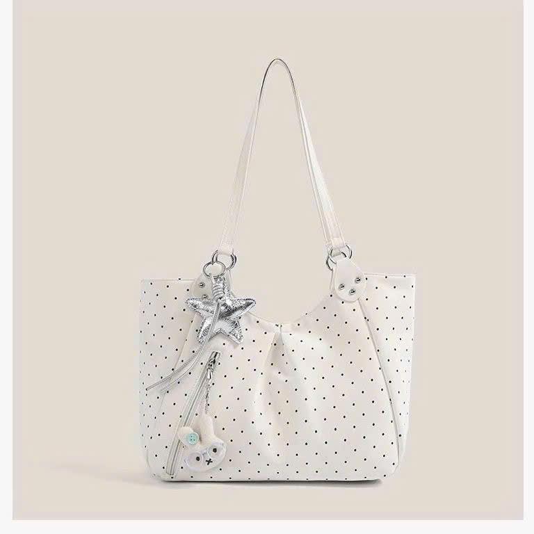 Túi Xách Nữ Cunbag (Da Mềm) Chấm Bi Nhí Đeo Vai Đeo Chéo Xách Tay Đựng Đồ Tiện Lợi CUN523_thumbnail_1