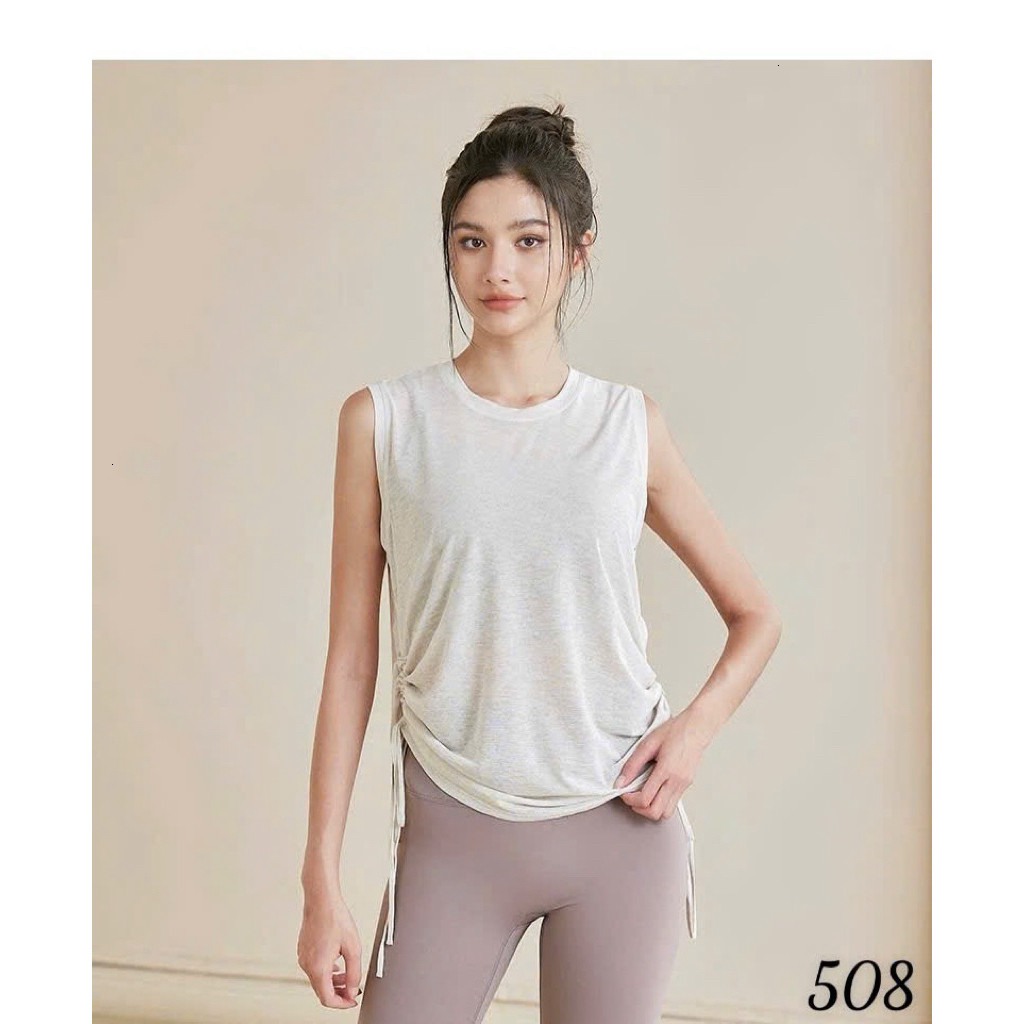 Áo Tanktop Thể Thao Nữ Ba Lỗ Rút Dây Form Rộng Vải Lưới Mè Thoáng Khí Thấm Hút Nhanh Khô_thumbnail_9