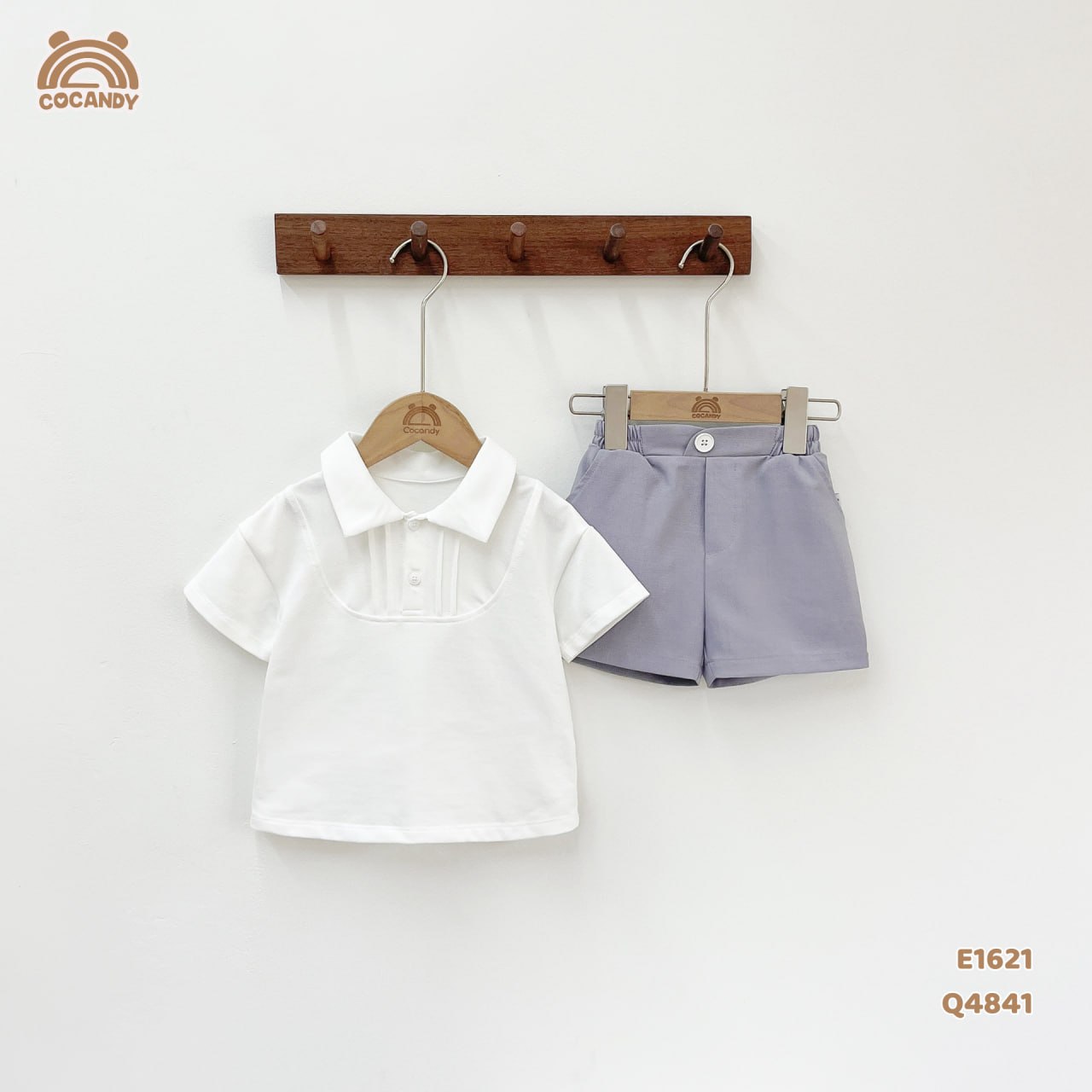 Áo cộc polo TRẮNG nẹp ly ngực