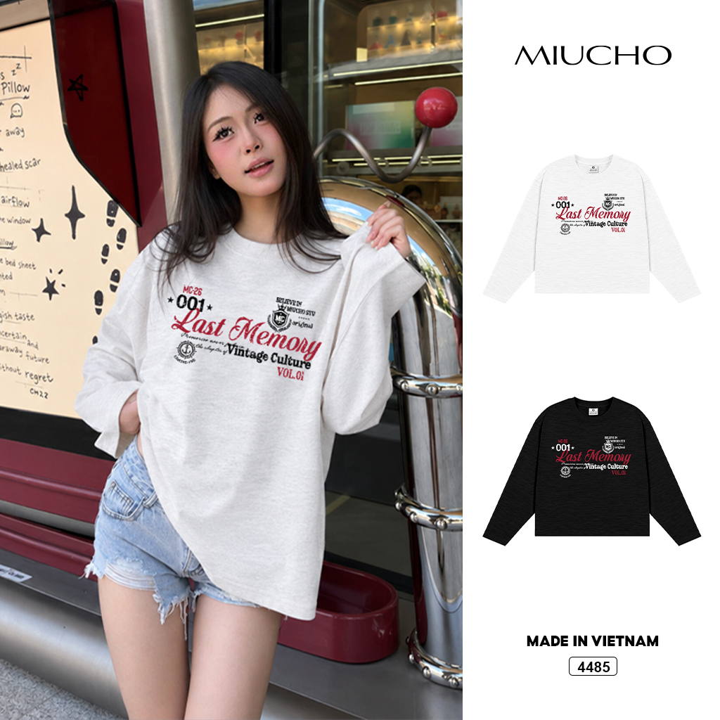 Áo thun nữ boxy tay dài Miucho cotton xược 4485