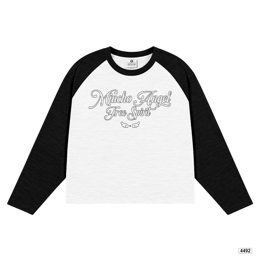 Áo thun tay dài form boxy Miucho cotton xược tháng mát 4492_thumbnail_0