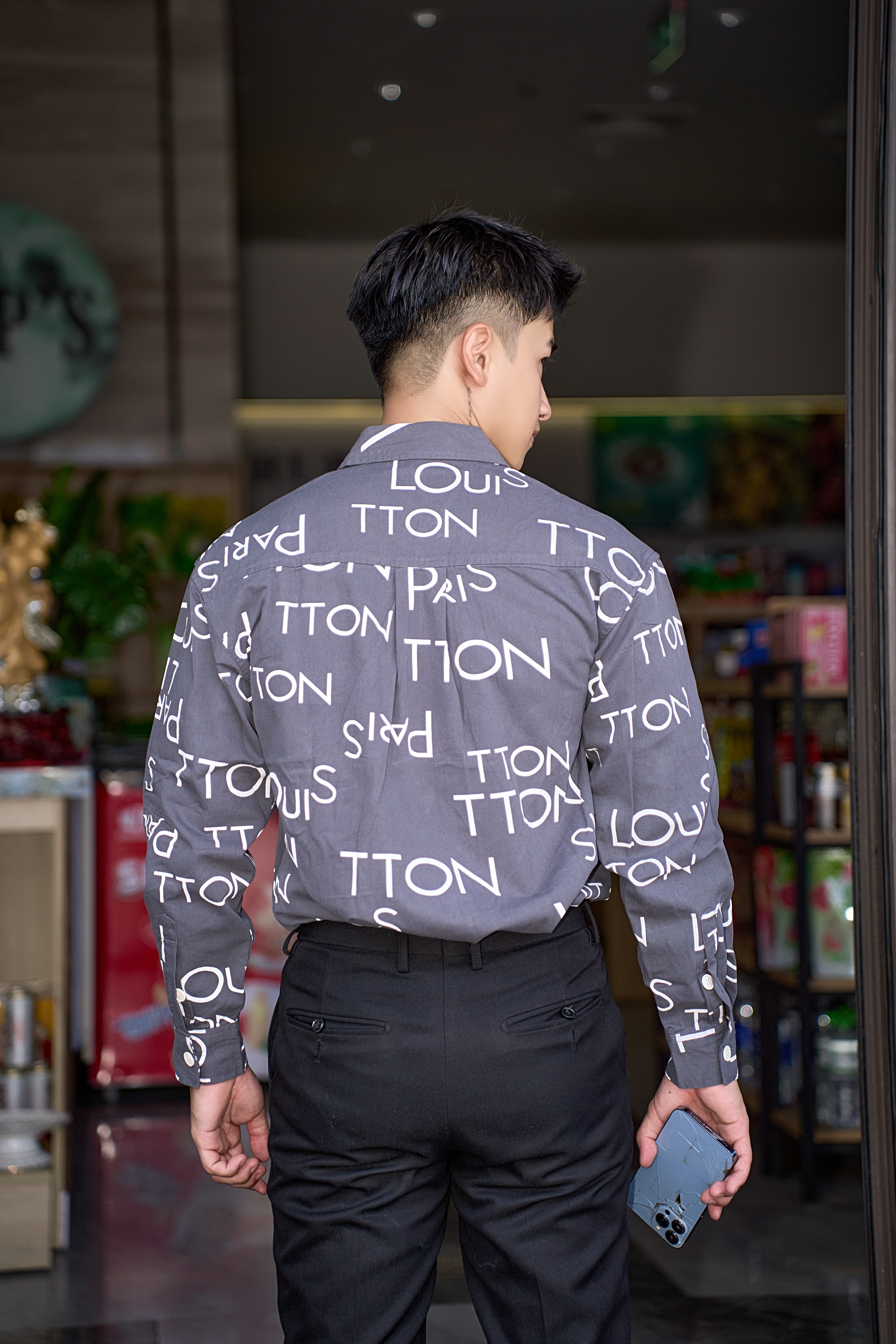 SA108 - Áo Sơ Mi Nam In Chữ Thời Trang, Chất Cotton Mềm Mại, Phong Cách Streetwear Đa Dạng Màu Kaki & Xám_thumbnail_4
