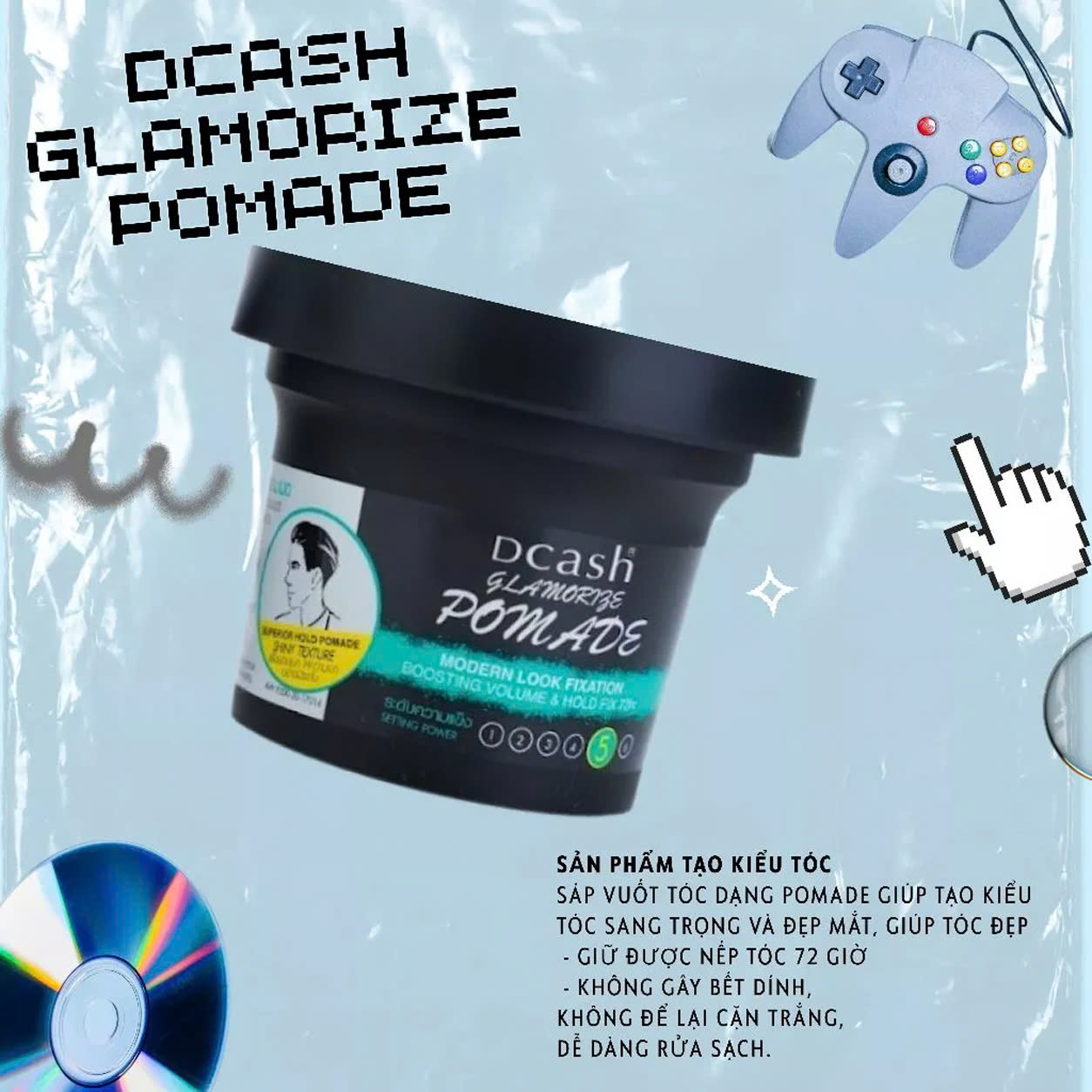 SÁP VUỐT TÓC DCASH GLAMORIZE TẶNG KEO XỊT TÓC 80ML_thumbnail_4