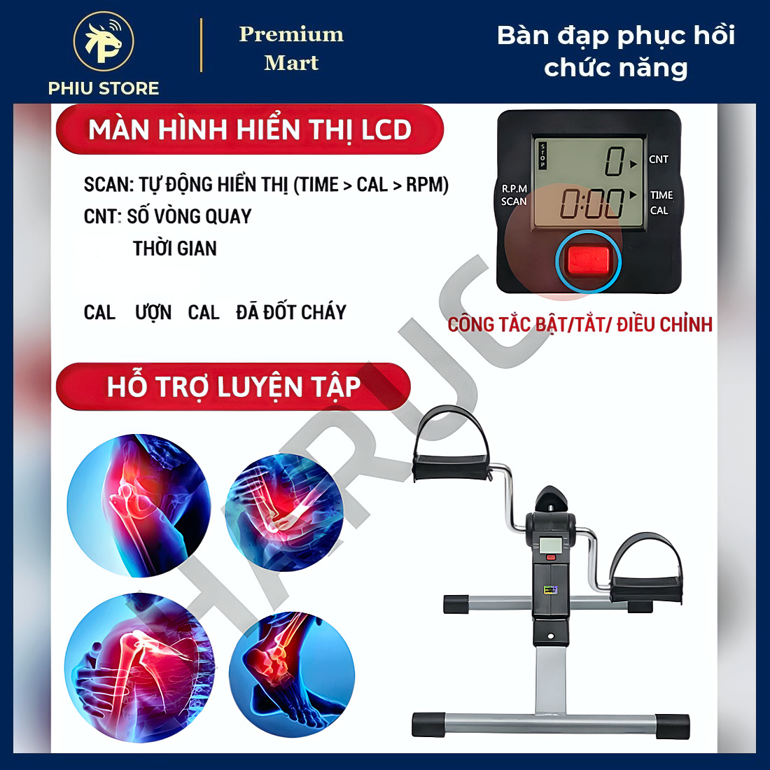 Bàn đạp phục hồi chức năng, dụng cụ tập chân cho người già, bàn đạp tập tay chân, tập tại chỗ, PHIU STORE_thumbnail_7