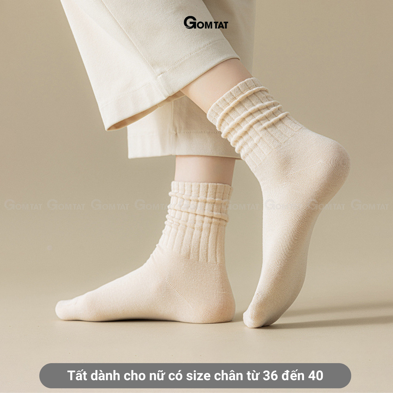 Combo tất cổ cao trơn sọc gân GOMTAT, vớ nữ cao cổ chất vải dày dặn êm ái, khử khuẩn thoáng khí - OAS-1701_thumbnail_5