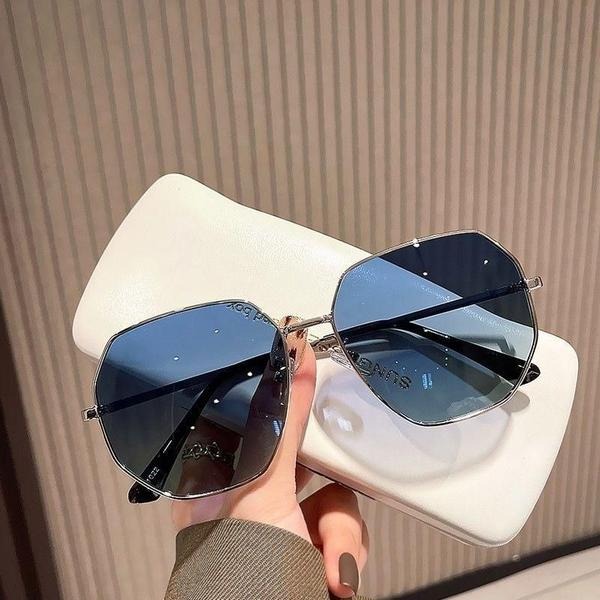 Kính Mát Lái Xe polygonal Gọng Kim Loại Đa Giác Trong Suốt Màu Xanh Dương Cho Nam Và Nữ_thumbnail_3