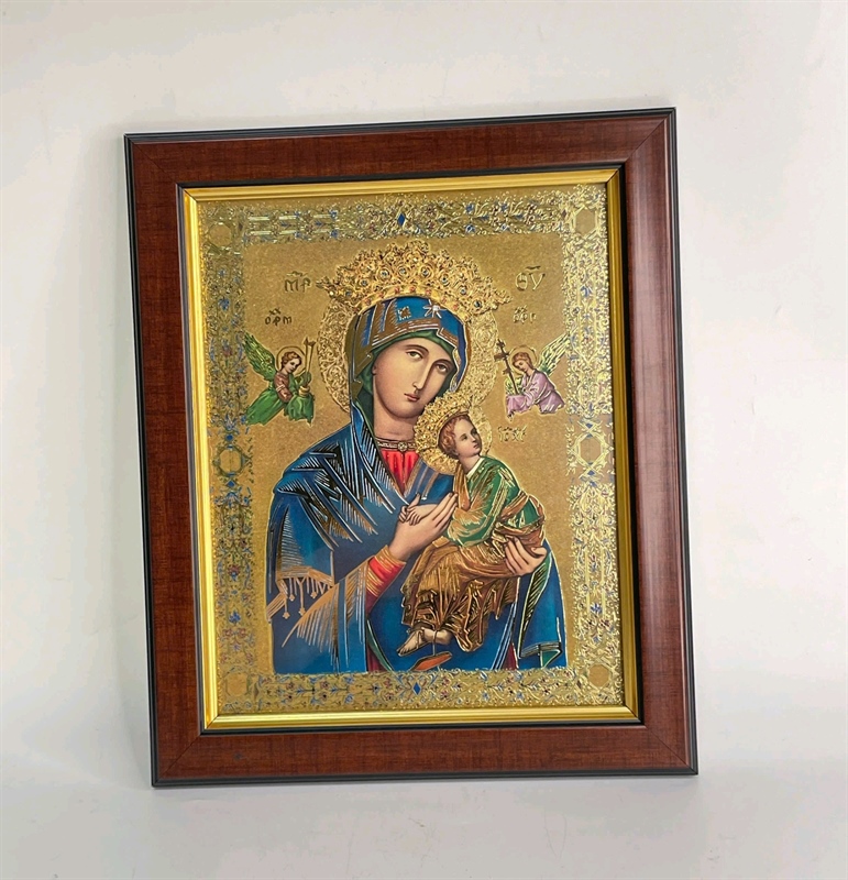 Tranh Đức Mẹ Hằng Cứu Giúp 25x30cm giấy Italia cao cấp