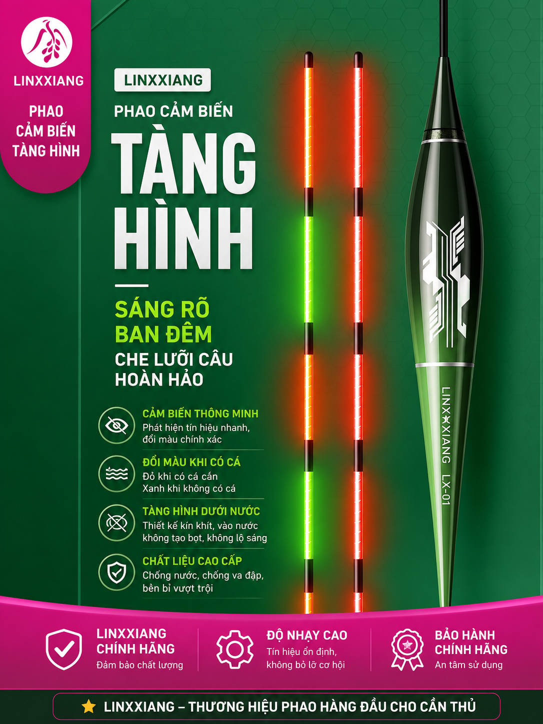 Phao Cảm Biến Đổi Màu Linxiang Cao Cấp