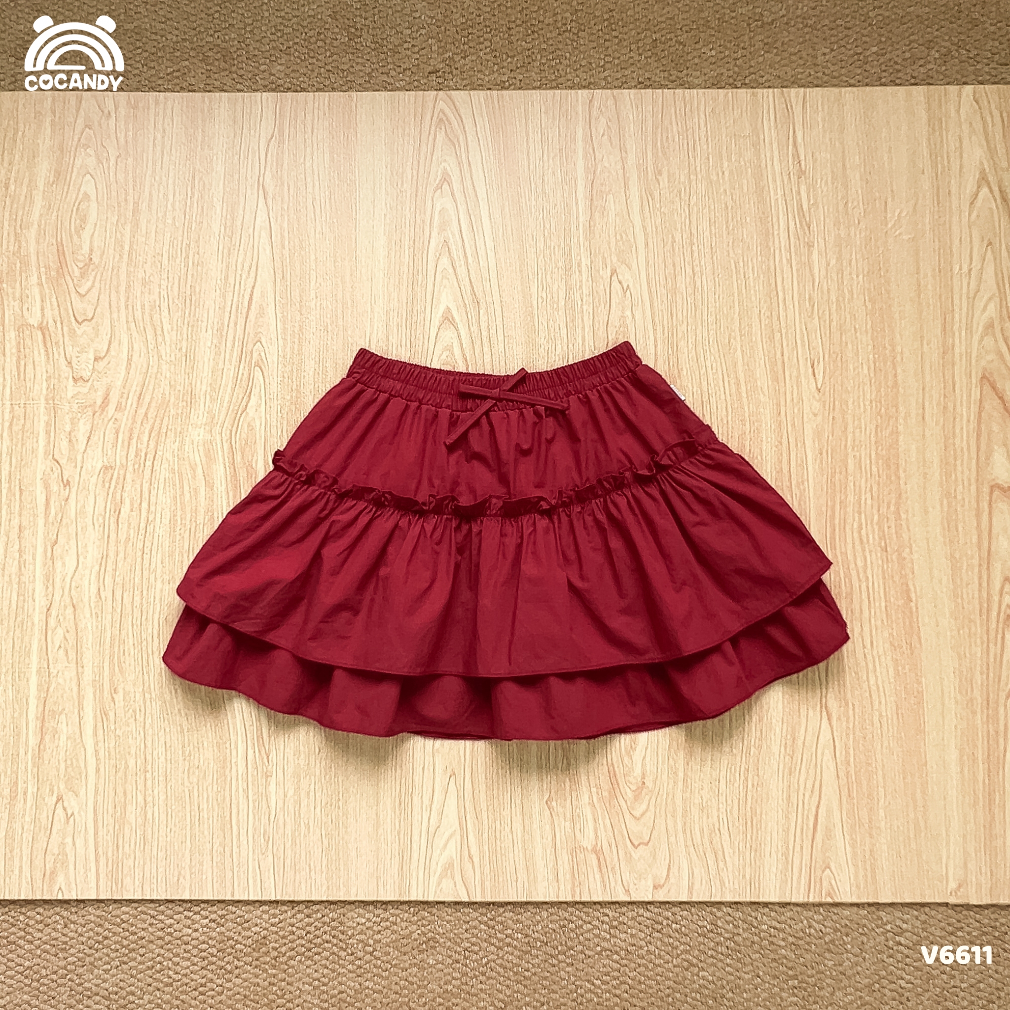 Chân váy cộc ĐỎ phối nơ NỮ_thumbnail_1