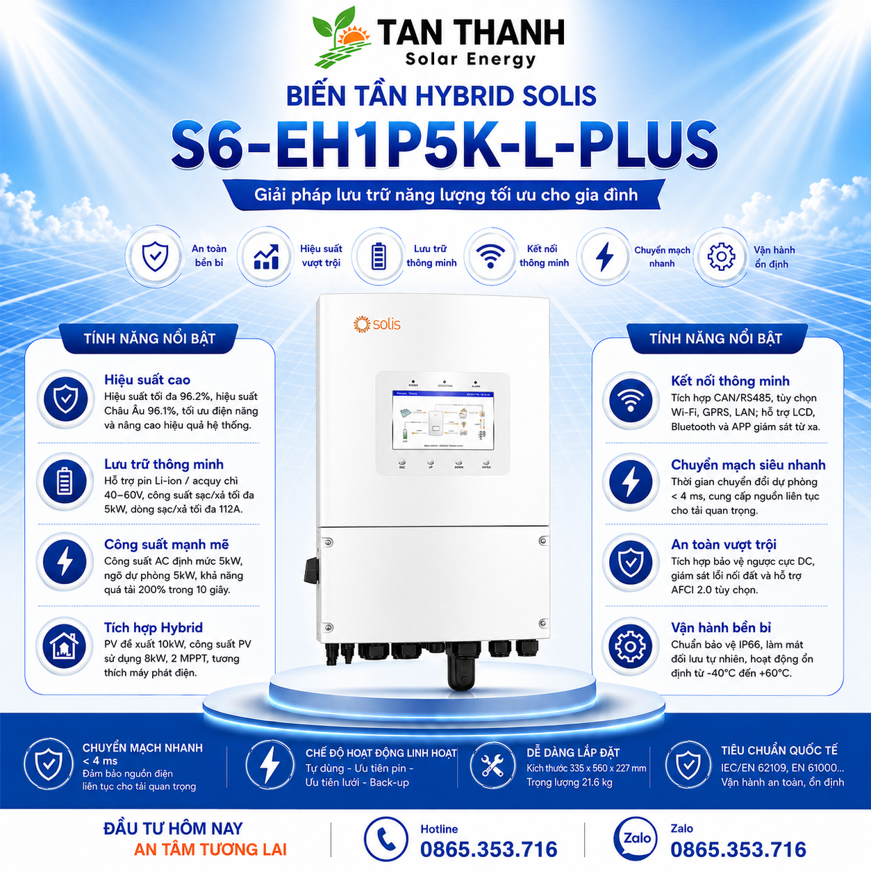 Solis S6-EH1P5K-L-PLUS 5kW 1 Pha