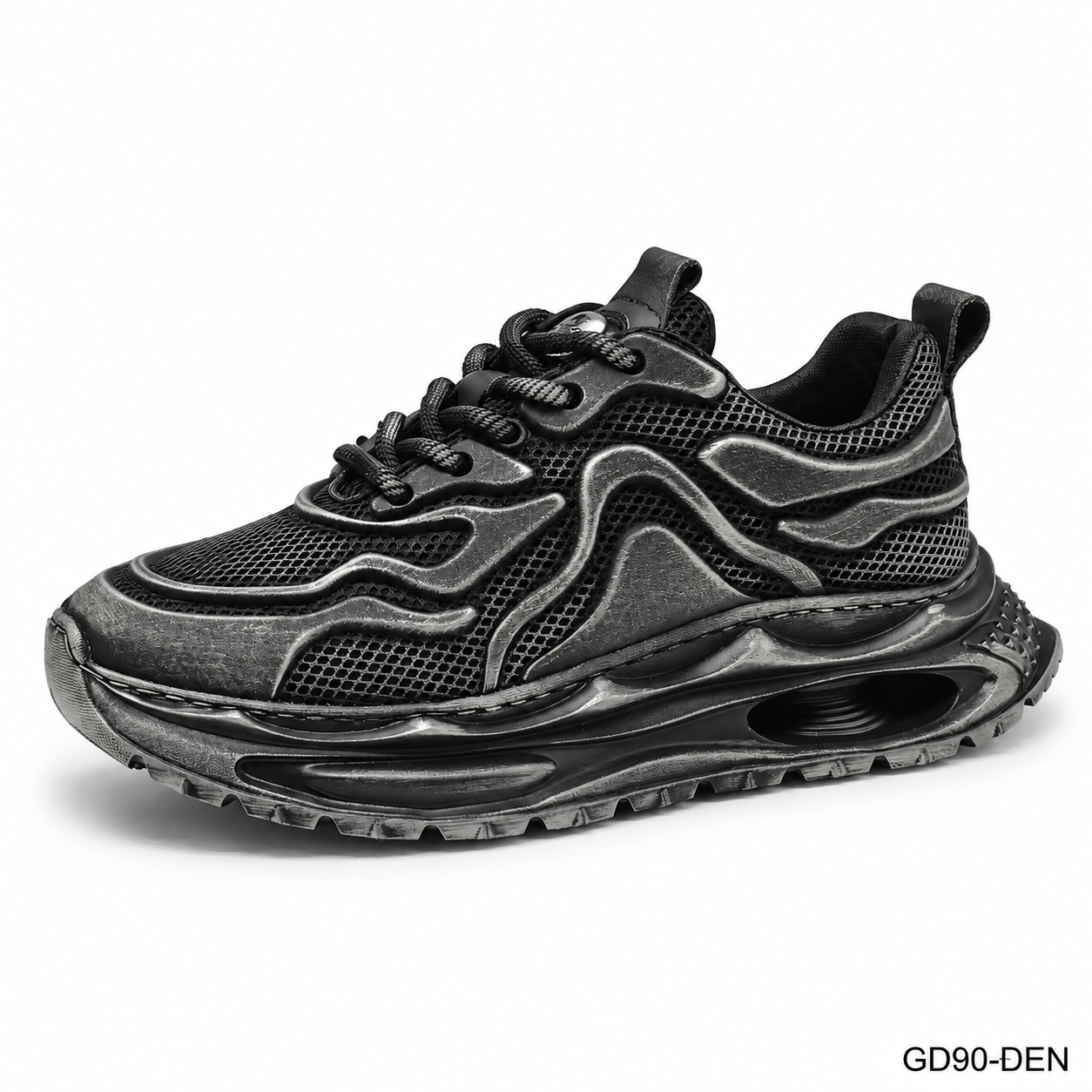 GD90 - Giày thể thao nam kiểu Dad Shoes đế dày, thân lưới thoáng khí, tăng chiều cao, phối màu Trắng Đen_thumbnail_6