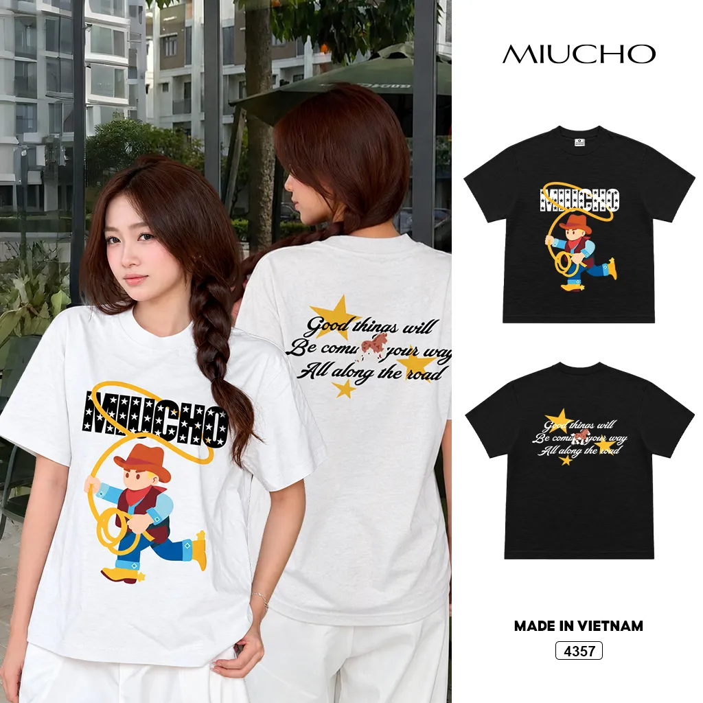 Áo thun nữ western girl form boxy Miucho 4357