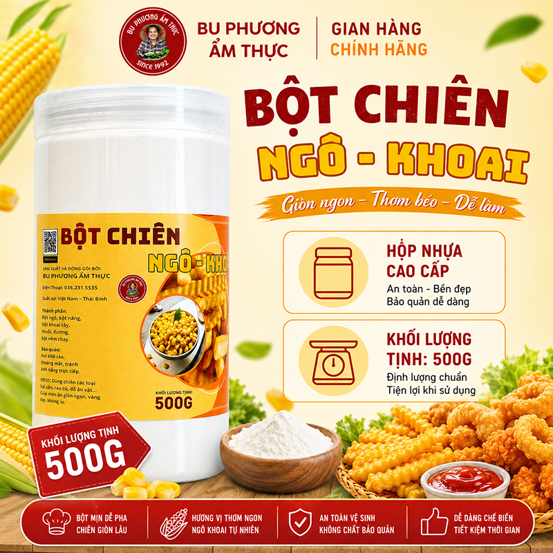 Bột Chiên Ngô Khoai Bu Phương 500G – Chiên Ngô, Khoai Tây, Khoai Lang & Rau Củ Giòn Rụm - BP32_thumbnail_7
