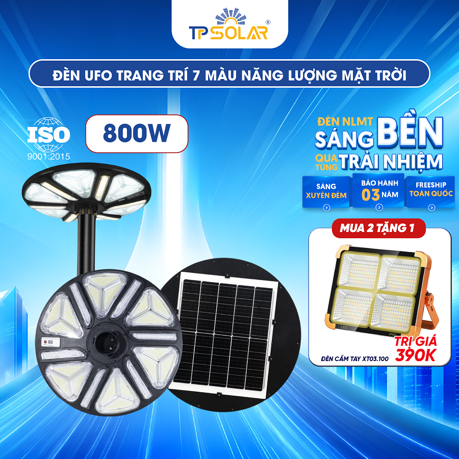 Đèn UFO 7 màu ánh sáng năng lượng mặt trời TP SOLAR UF12