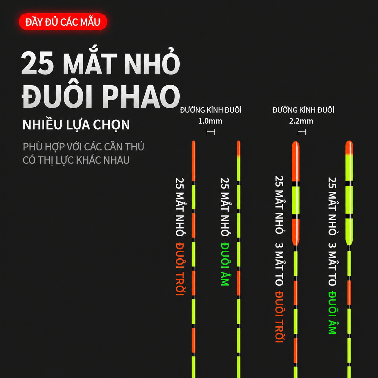 Phao Nano Câu Đài Hồ Nam Đuôi Phao 25 Nấc Siêu Nhạy_thumbnail_3