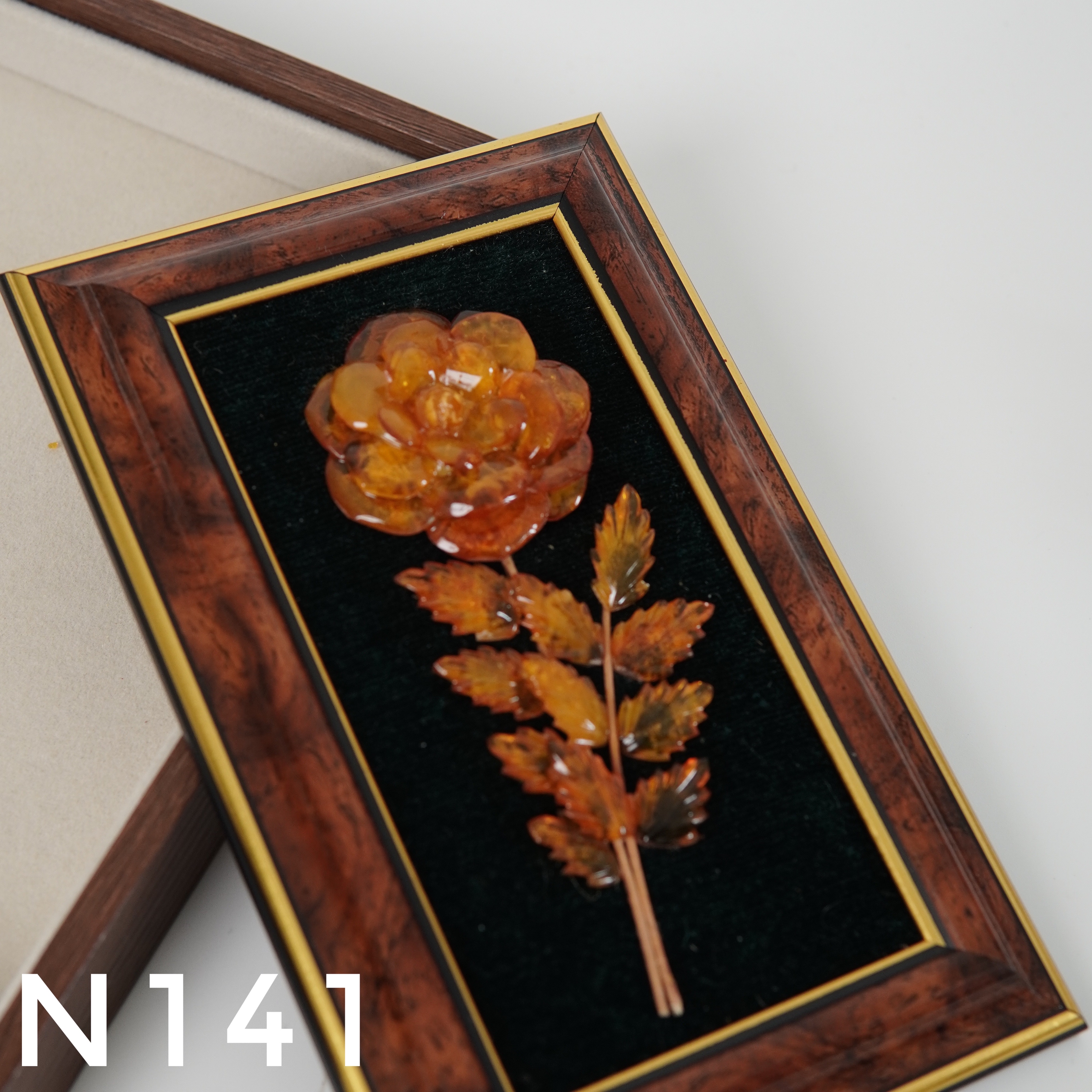 Tranh Hổ Phách Hoa Hồng – N141
