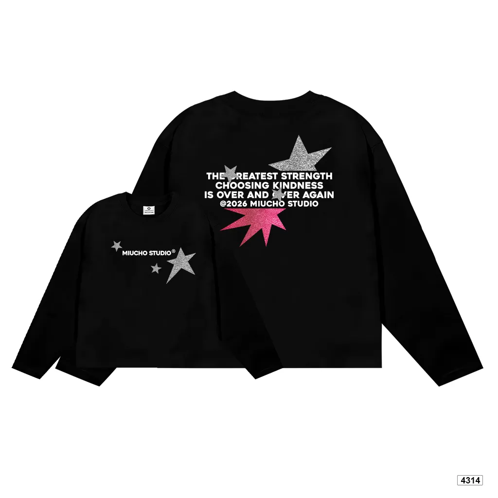 Áo thun tay dài unisex form boxy star strength Miucho 4314_thumbnail_8
