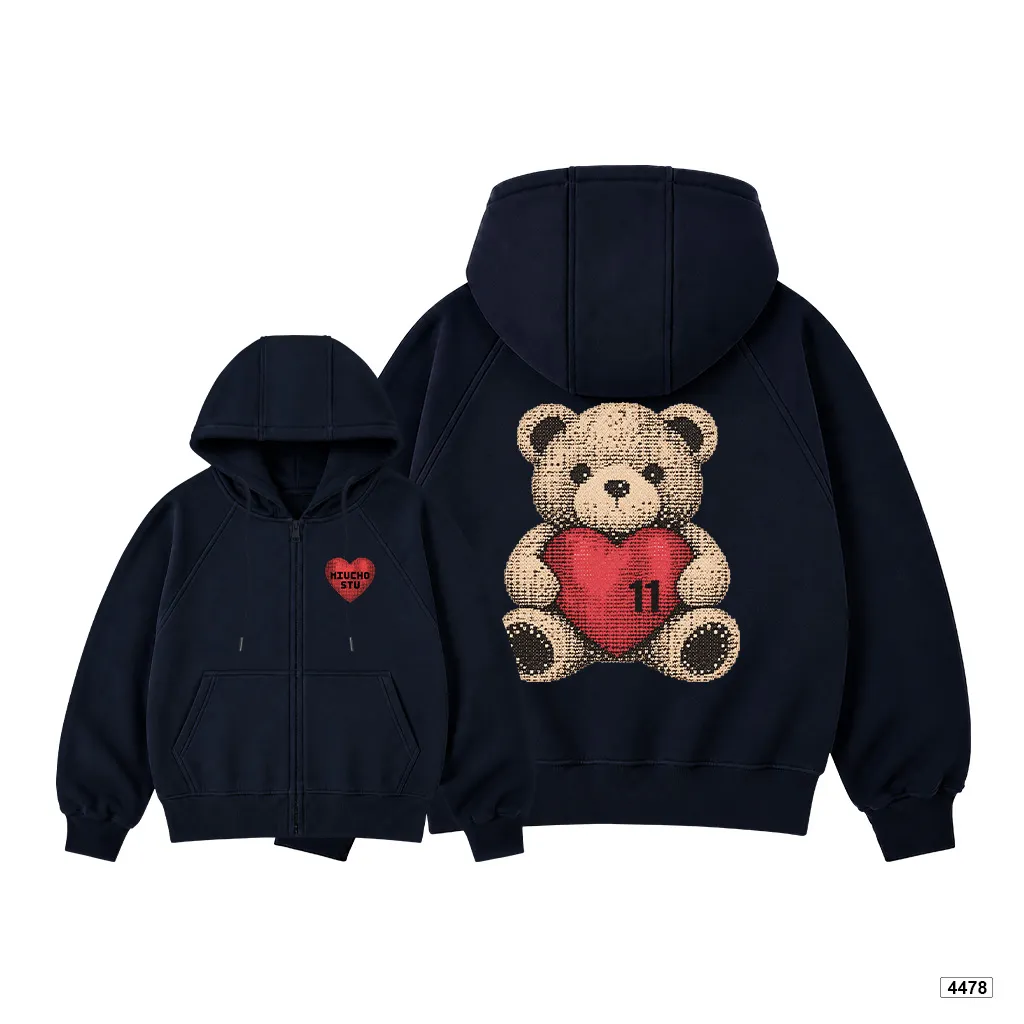 Áo hoodie zip Miucho form rộng basic nỉ 2 da Hàn Quốc 4478_thumbnail_7