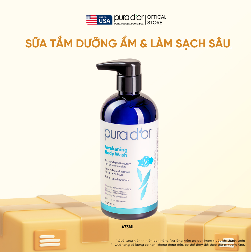 Sữa Tắm Pura D'or Awakening Body Wash Giúp Làm Sạch & Dưỡng Ẩm 473ml