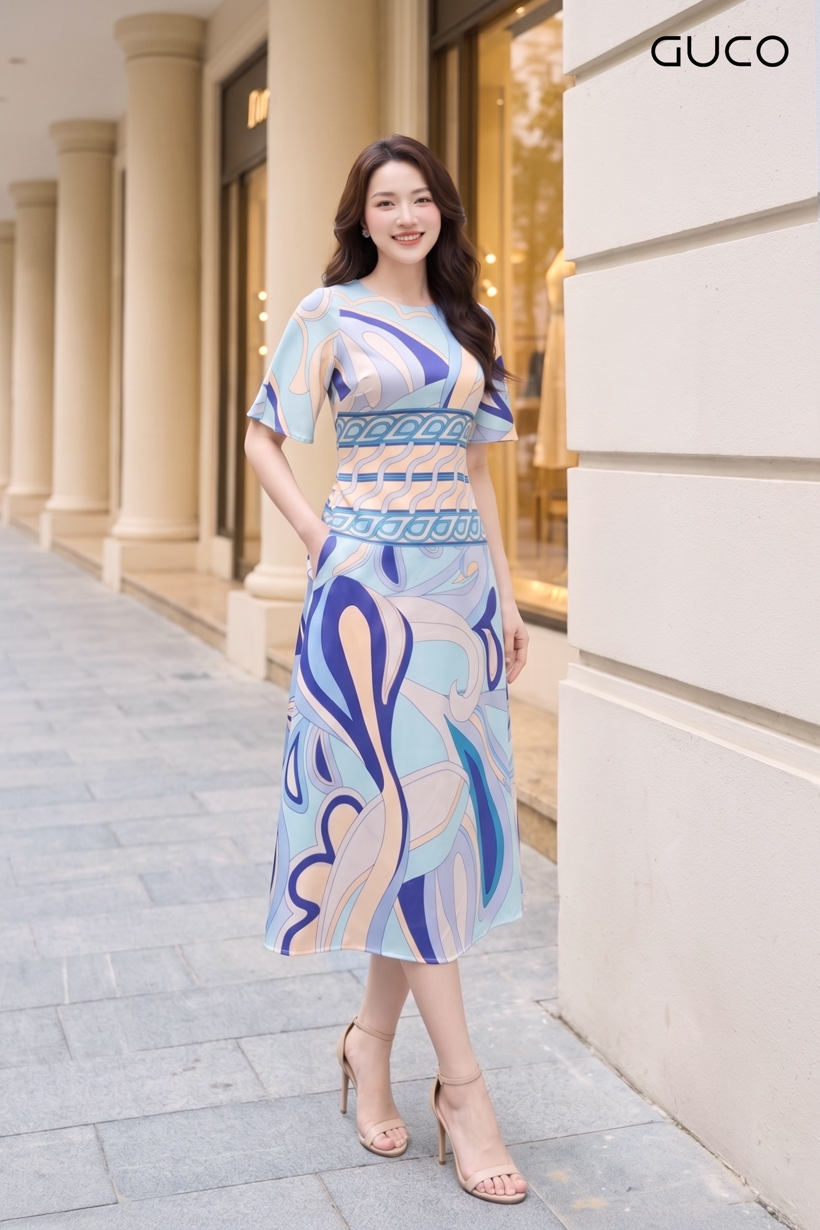 Đầm Suông Cổ Tròn In Họa Tiết_thumbnail_1
