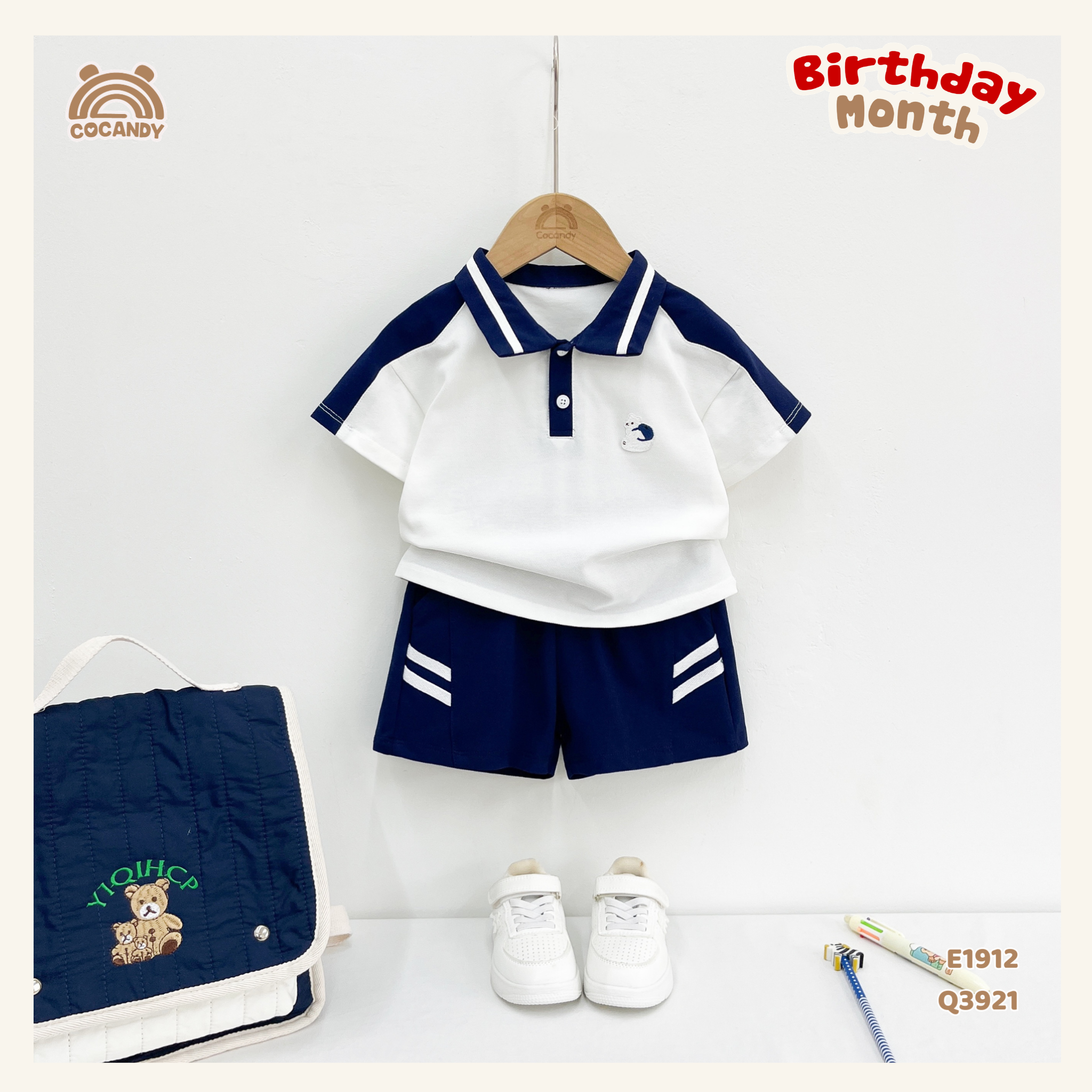Áo cộc polo TRẮNG tag sóc