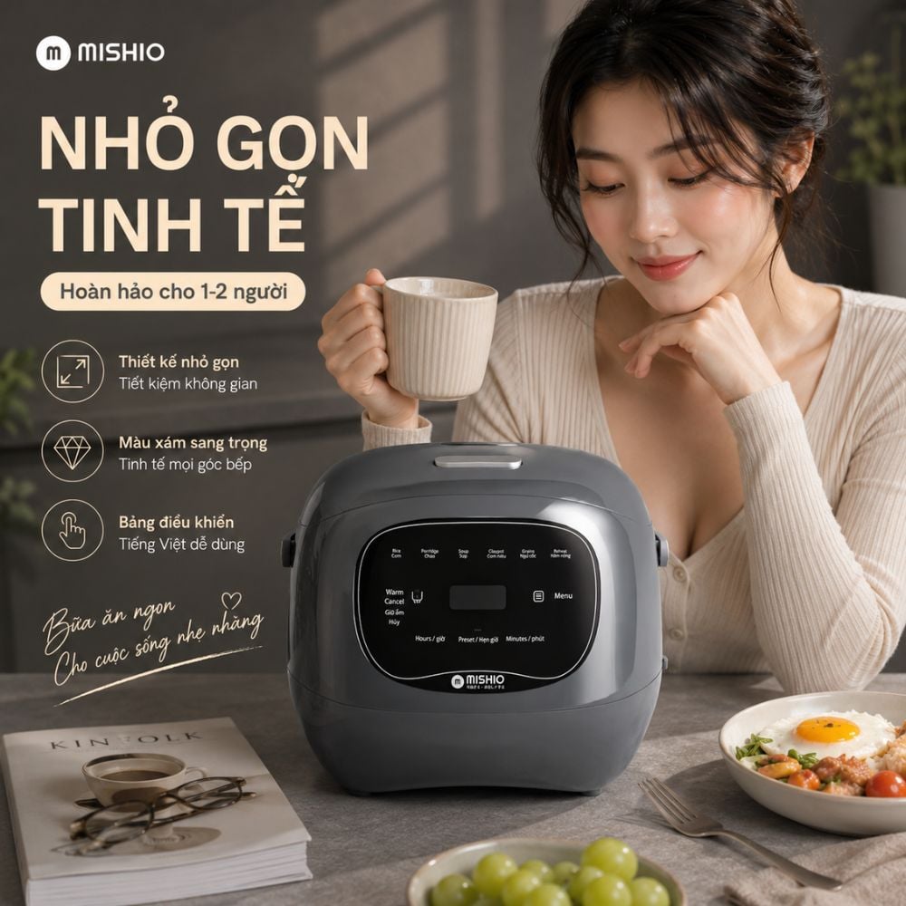 Nồi cơm điện sứ dưỡng sinh Nhãn hiệu: MISHIO, Model: MK-381_thumbnail_11
