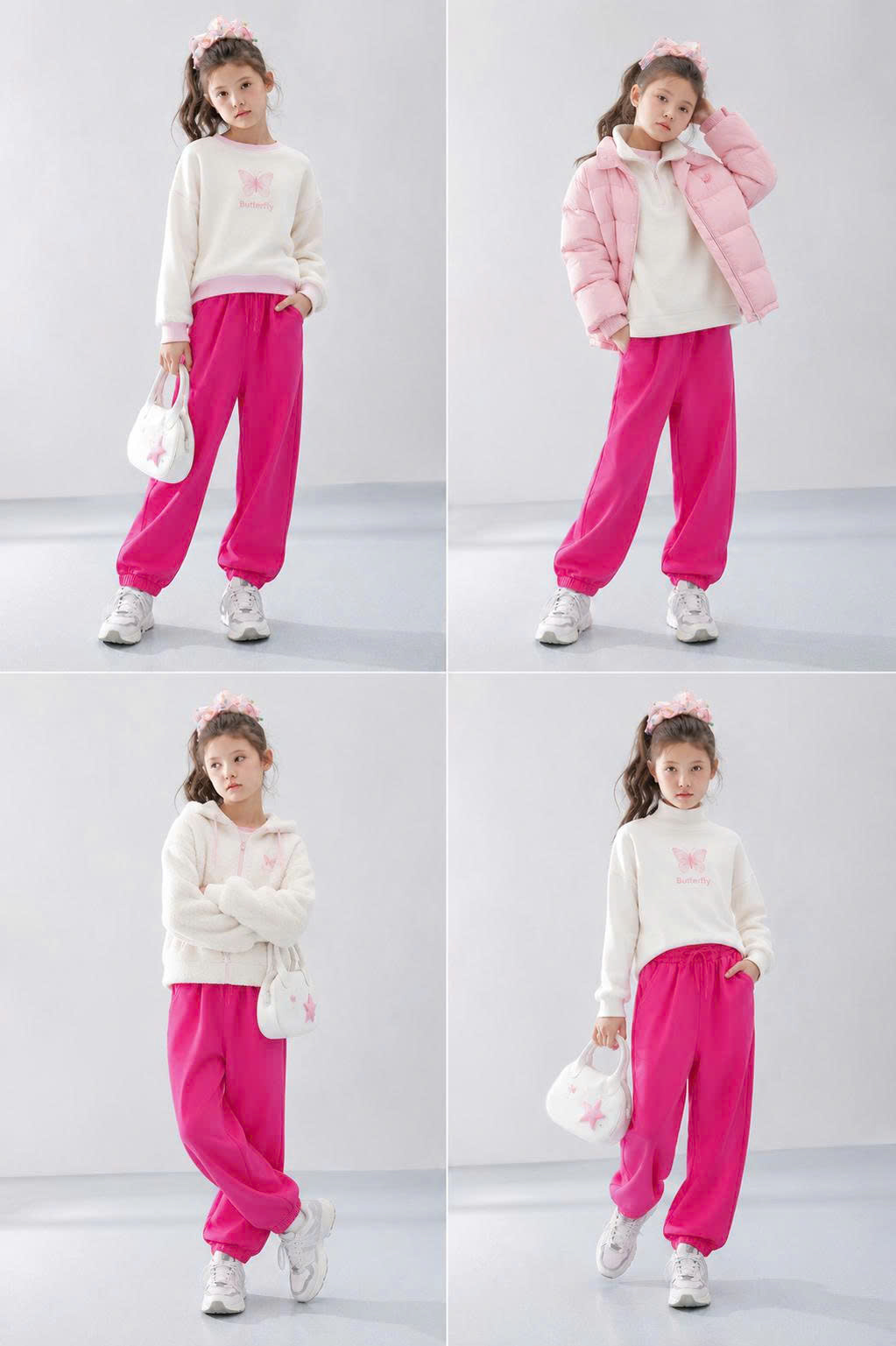Set 4 Quần jogger KIDS màu hồng - Q103 (SALE)