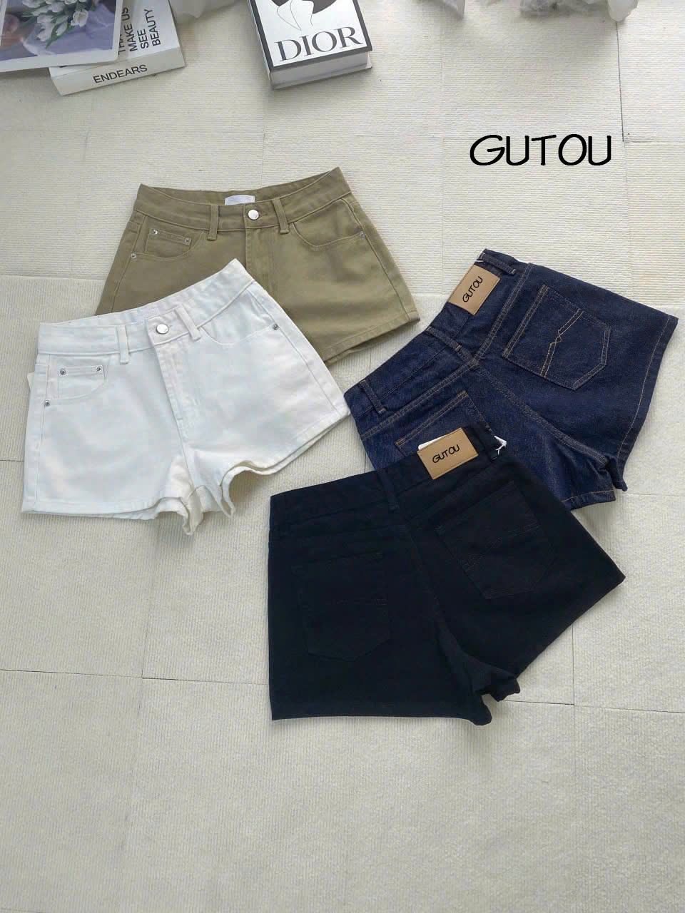 [ GUTOU ] Quần Short Jean Basic Túi Kiểu Casual Style