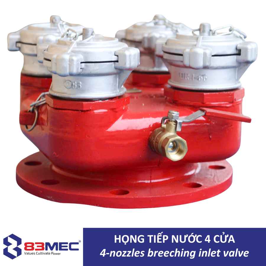 Họng tiếp nước 4 cửa 83MEC – PN10, PN16 (TCVN 5739:2023)