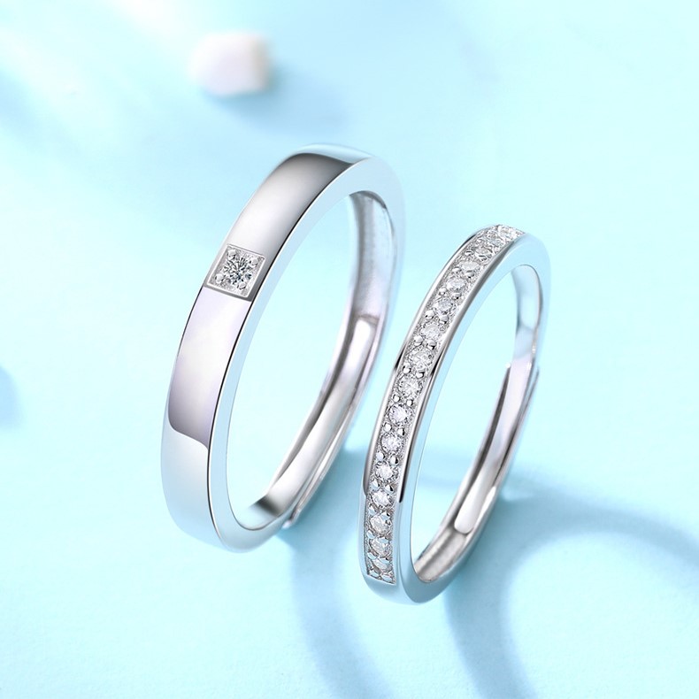 Nhẫn Đôi Song Hành Đính Kim Cương Moissanite Bạc S925 NHC022 Nhẫn Nam_thumbnail_3